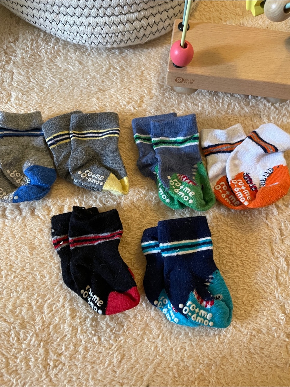 5/$25 Assorted Kids Non-Slip Crew Socks - Multi Color